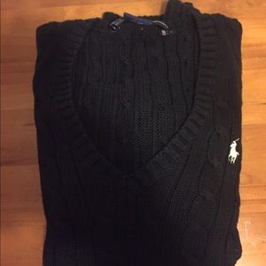 Ralph Lauren Sport V-Neck Cable Sweater Size Med